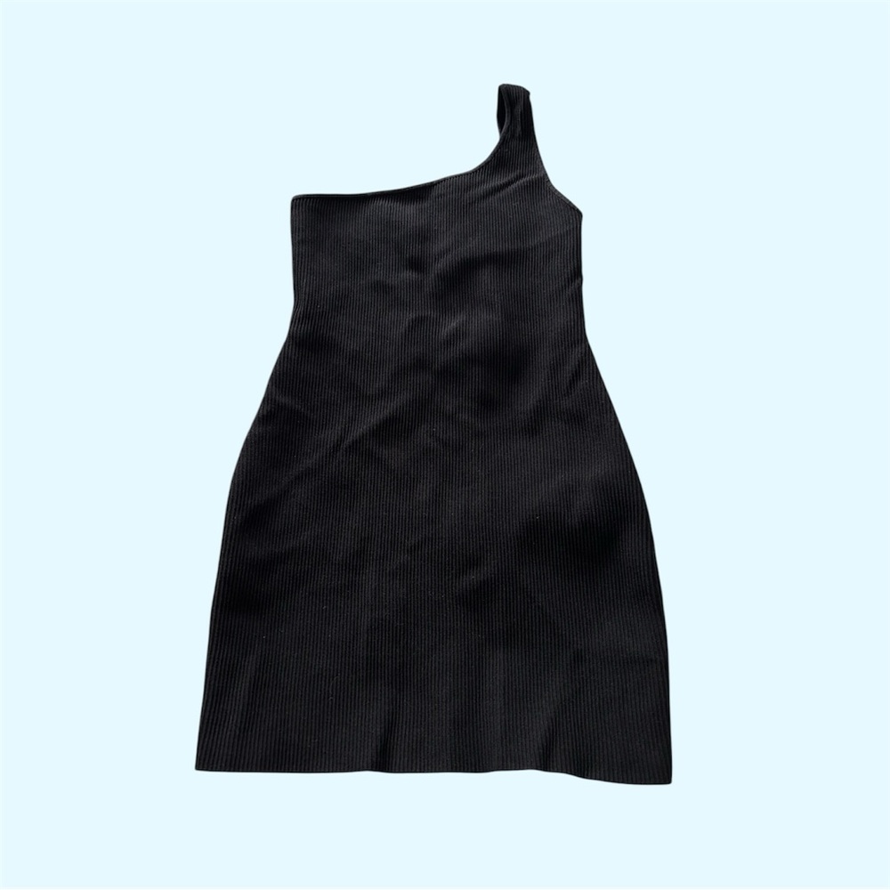 Aritzia Babaton Black One-Shoulder Dress, Size Large